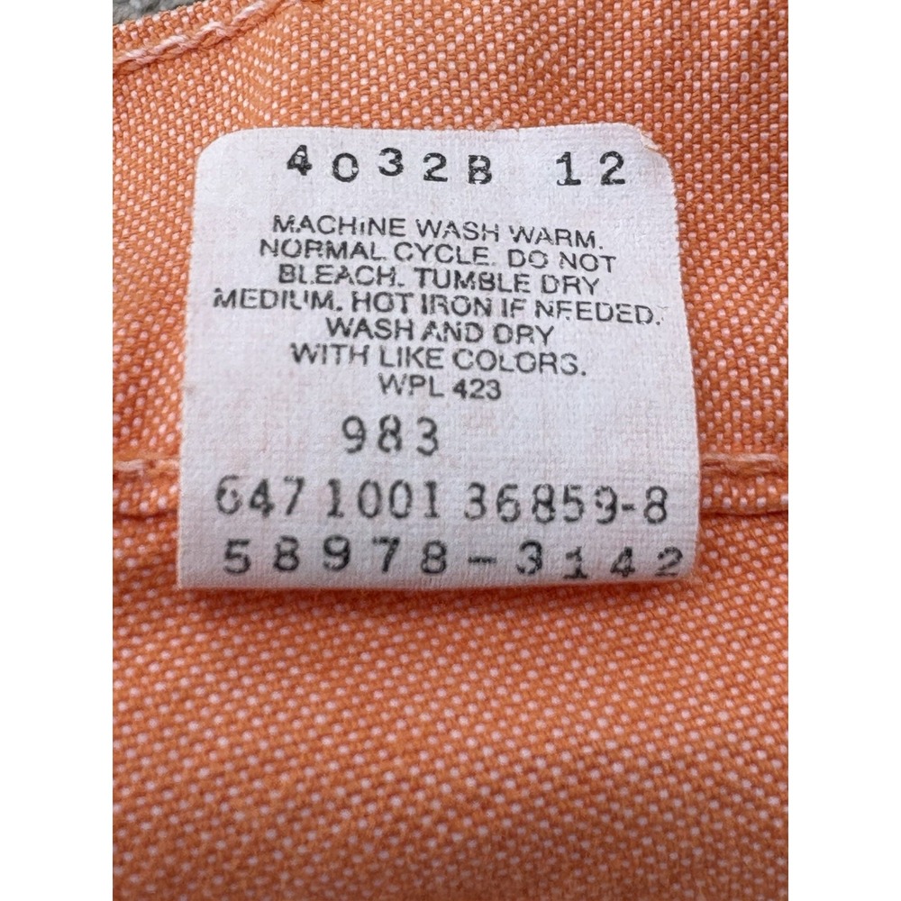 VTG '01 Levis 577 Capri Jeans Women's 10 Coral Orange Wide Leg Retro Beachy Y2K - Picture 7 of 12